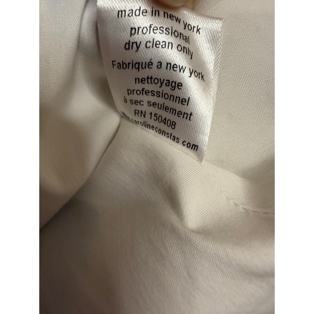 CAROLINE CONSTAS Polka Dot Off Shoulder Ruffle Top Ivory Red Blue Yellow Black S - Picture 5 of 9
